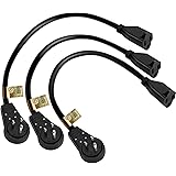 Nekteck Extension Cord, 3 Prong Power Cord 14AWG Extension Cable with 360 Degree Rotating Flat Plug, 3 Pack Short 1 Foot, UL 