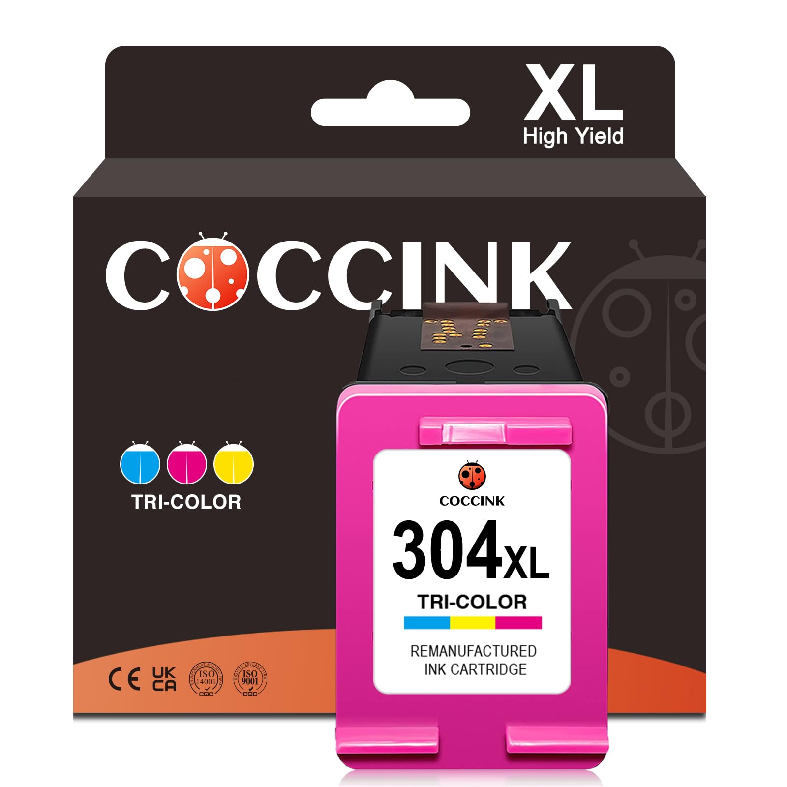 COCCINK 304XL Colour Ink Cartridges Replacement for Deskjet 2600 2630 2620 Envy 5030 5032 5010 5020 5000 DeskJet 3760 3762 2622 2632 2633 3700 3720 3750 for HP 304 XL Colour Printer Ink Cartridges