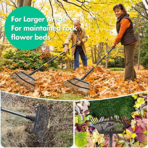 18-Tine Steel Rake Head Replacement - Heavy Duty Gardening Tool For Lawn & Yard