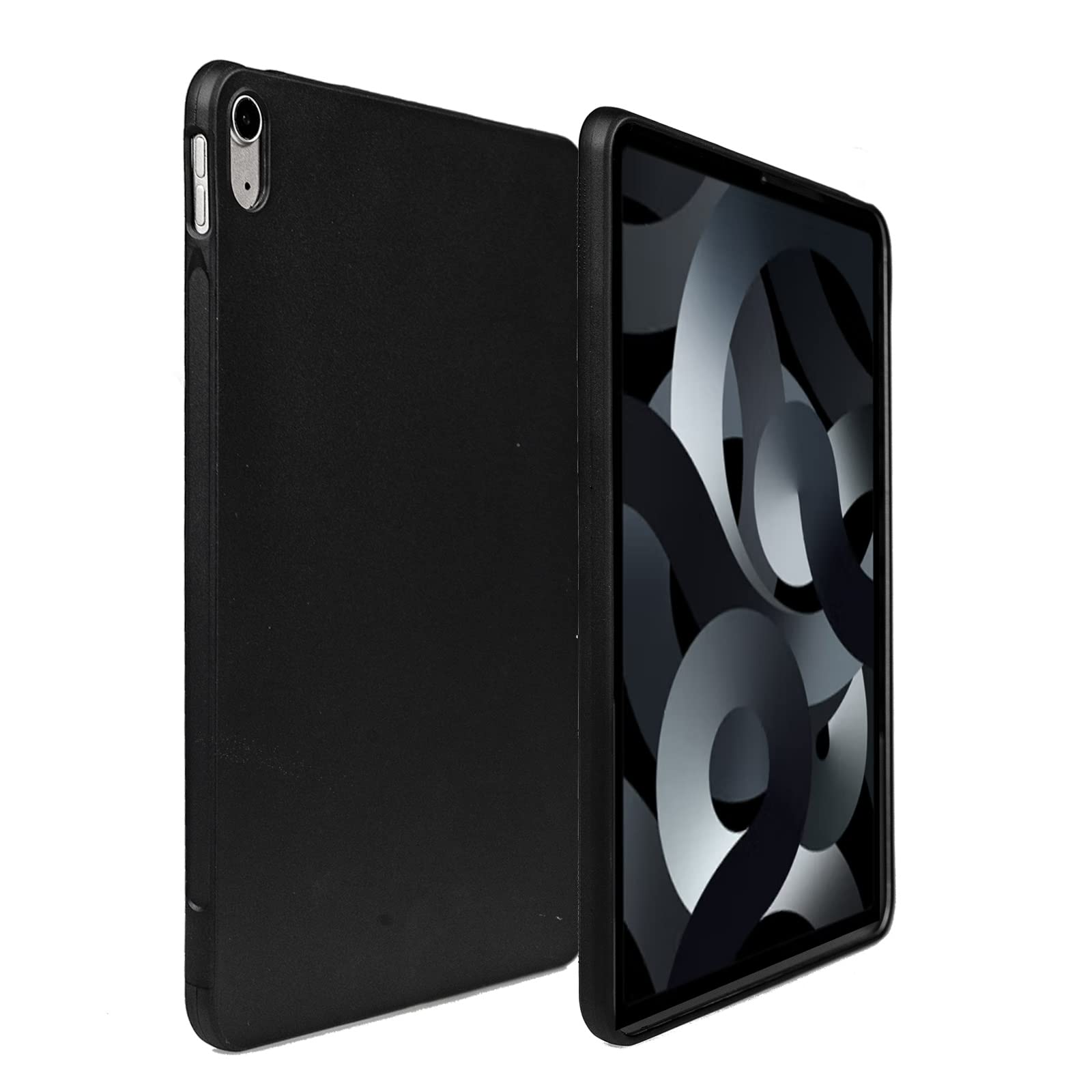 LOOKSEVEN Black Frosted Case For iPad Air 5th Generation (2022)/ Air 4th Generation (2020) 10.9'', Transparent Back Cover, Supports Pencil 2 Charging — image 1