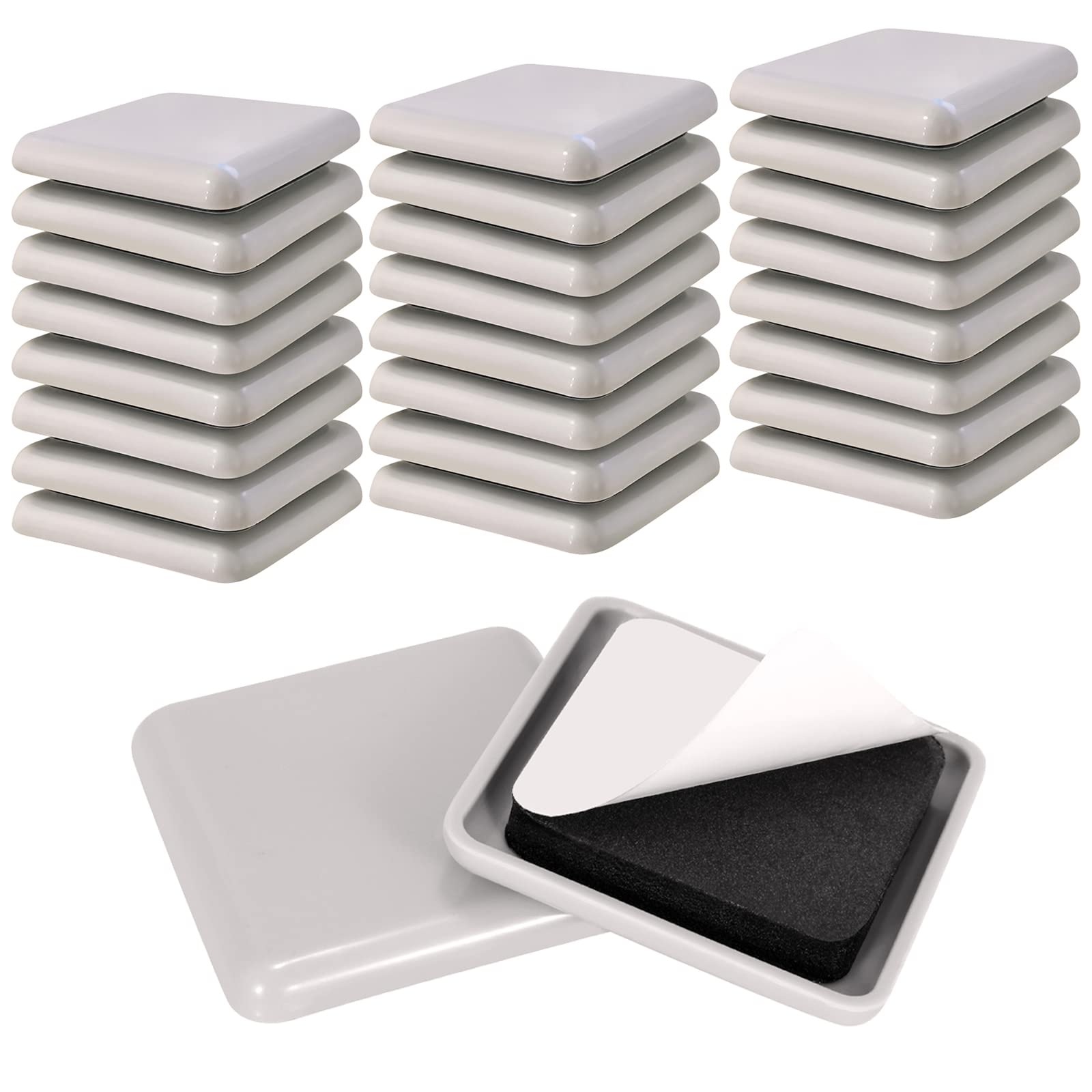 Photo 1 of **UNKOWN MISSING PIECES*** 24 PCS Furniture Sliders,1-1/2 Inch Self-Stick Furniture Sliders for Carpet,Square Chair Sliders for Carpet Adhesive Furniture Glides Heavy Duty Furniture Mover Sliders