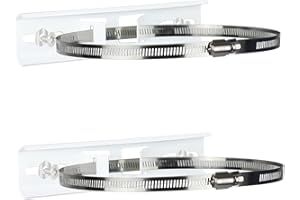 LeMotech Pole Mounting Kits, Stainless Steel 200mm Brackets with Adjustable 50-200mm Clamp for Outdoor Junction Box, Waterproof Plastic Electrical Enclosure（7.87"x1.93" Bracket