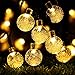 RECESKY Globe Battery Operated String Lights with Timer 60 LED 29ft Crystal Ball Decor Lighting for Outdoor Indoor Garden Party House Garland Ornament Christmas Tree Decorations - Warm White