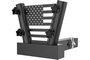 WUUTYTY Upgraded Hitch Flagpole Holder for Truck, Hitch Mount Flag Pole Holder for 2" Trailer Receiver,RV Flagpole Kit,Compatible with Jeep Truck SUV Pickup Camper Trailer with Anti-Wobble Screw & Hitch Pin