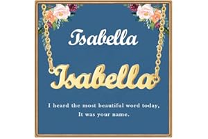 Ldurian Custom Name Necklace, Personalized Name Plate Pendant Necklace Pre Gifts, Charm Necklaces Jewelry for Birthday Anniversary