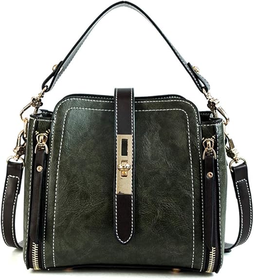 dark green handbag
