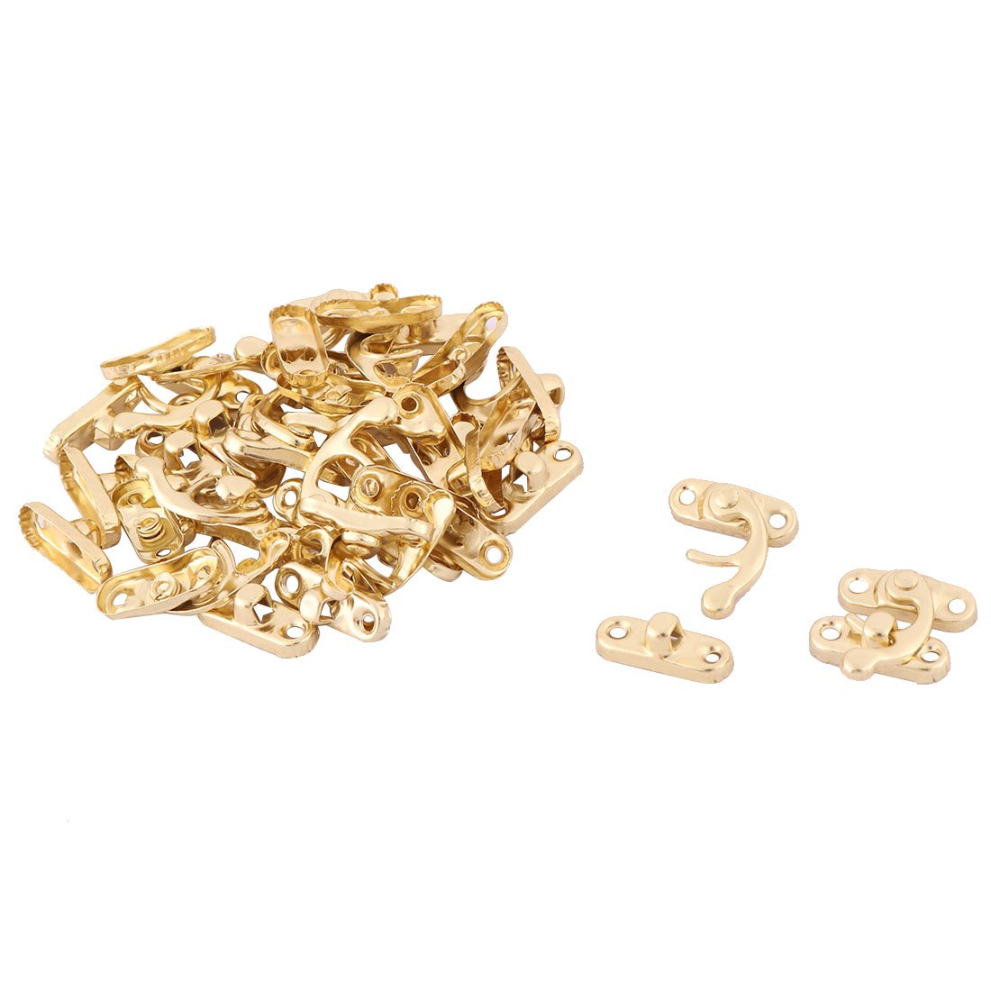 sourcingmap Metal Vintage Style Bag Jewelry Box Suitcase Clasp Closure Case Latch 20pcs Gold Tone