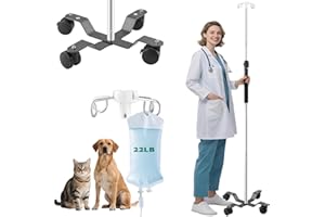 Crilealym IV Pole with Wheels,48 to 95In Portable IV Floor Stand with 4 Hooks IV Bag Holder Stand Telescopic Feeding Pump Stand Stainless Steels Pipe Extension Pole IV Influsion Pole (48-95in)
