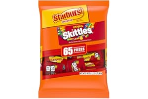 WRIGLEY'S SKITTLES Original & STARBURST Original Fun Size Variety Pack Summer Chewy Candy Assortment, 31.9 oz, 65 Pieces Bag