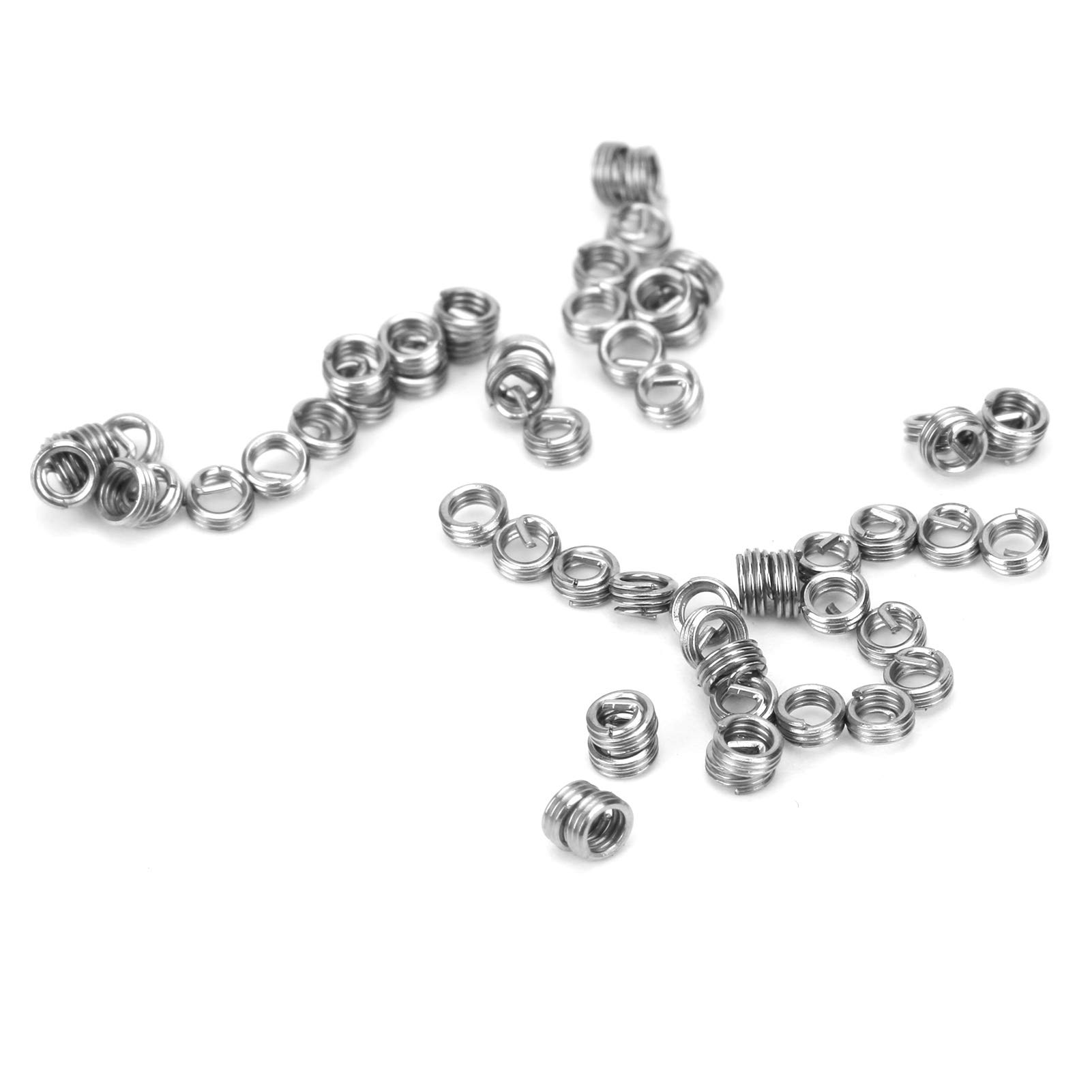 50Pcs Wire Thread Insert, M1.6 x 0.35 Threaded Repair Sleeve Reducer Nut Fastener(1D)