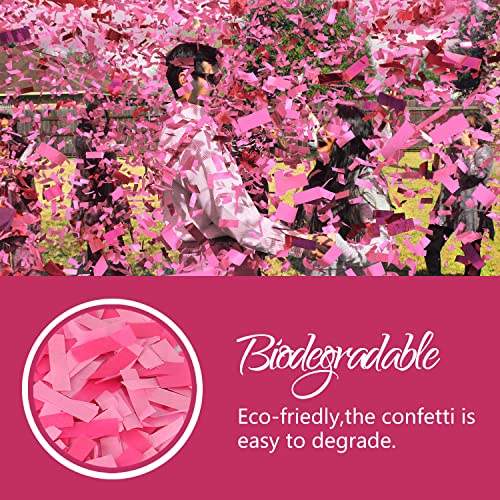Battife 6Pack Pink Gender Reveal Confetti Sticks , Confetti Shoot Poppers, Tissue Paper Confetti