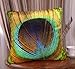 Fablegent XH6 Elegant Decorative Throw Pillow Cover - Peacock Feathers Design on Both Sides
