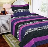 Mk Collection 2 Pc Bedspread Teens/girls Zebra Leopard Purple Pink White Black Twin Size
