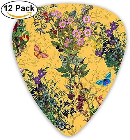 Yenba Floral Flower Cool Acoustic Medium Guitar Picks (12-Pack) Kids Personalized 0.46/0.71/0.96 Mm Guitar