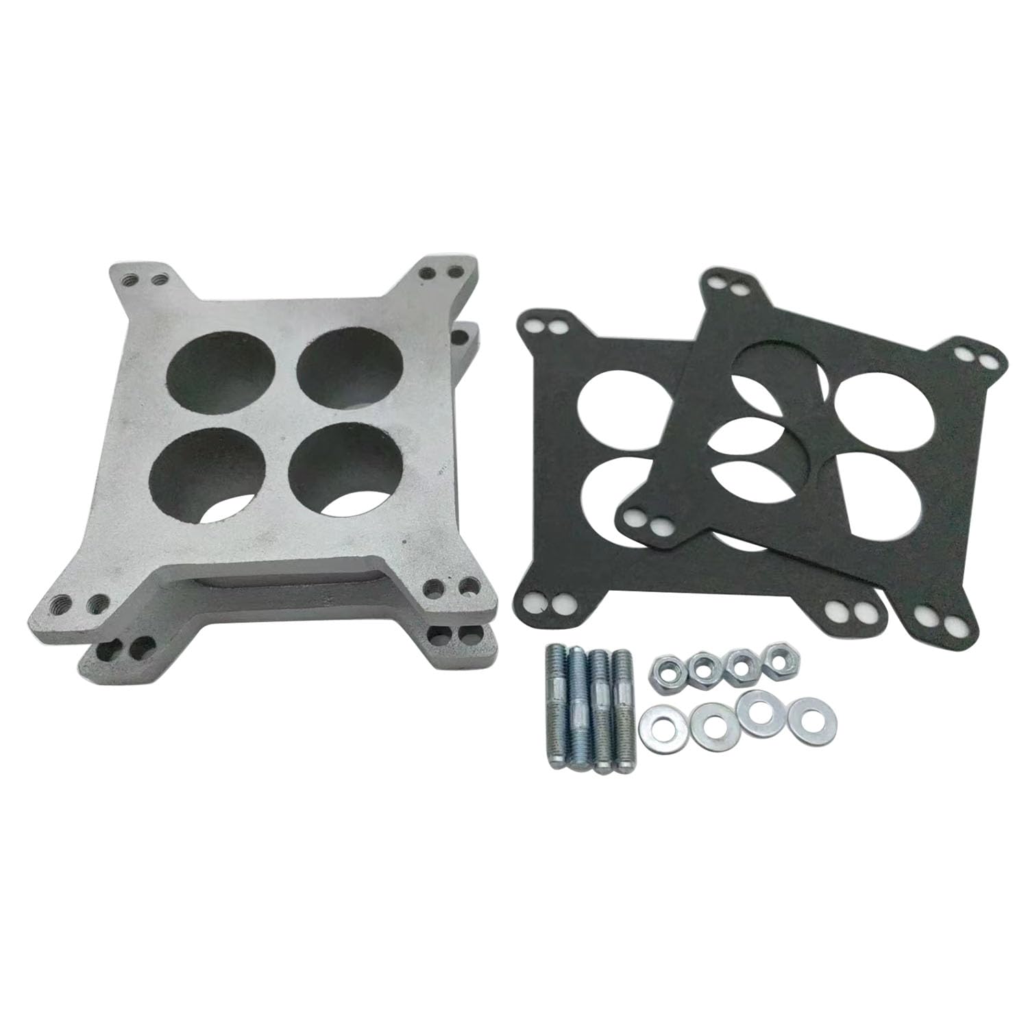 Photo 1 of 1 Set SHLPDFM Phenolic Spacer 2" Ported Aluminum Carburetor Spacer Fits Edelbrock Holley Chevy Ford 4bbl SBC BBC Chevy V8