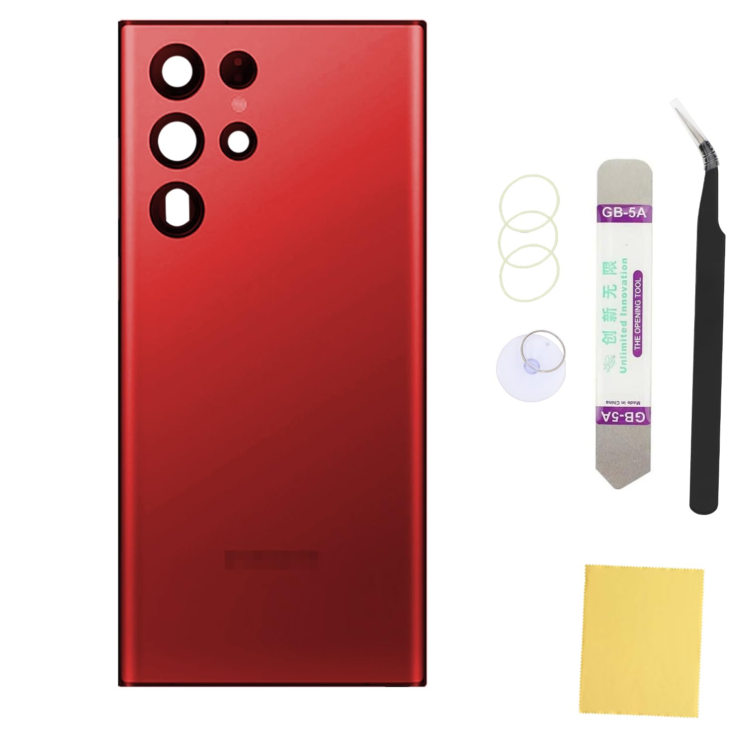 UooFide Compatible for Samsung Galaxy S22 Ultra Rear Back Screen Cover Replacement Glass 6.8-Inches SM-G908 All Carriers with Installation Manual + Repair Tool Kit (Deep Red)