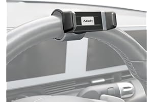 Maxby Steering Wheel Phone Holder Mount for Parked Use, Universal Clamp Fits Most Phones, 360° Rotating Adjustable Bracket, Q