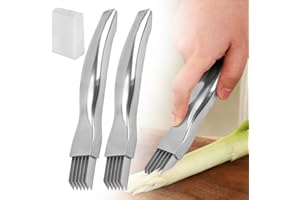 YAWOTA Shred Silk The Knife, 2024 Upgrade Stainless Steel Onion Chopper, Fruit Chopper, Sharp Onion Cutter Shallot Chopper, Multifunctional Kitchen Food Vegetable Cutter, Household Food Slicer (2pc)