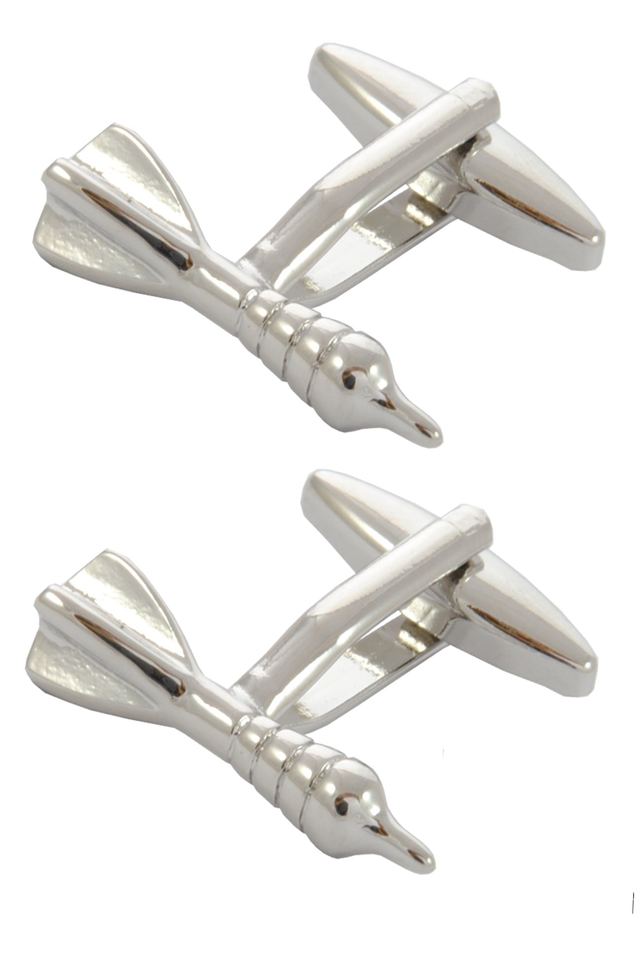 Cufflinks for Men + Presentation Box - Darts - Board Player Bullseye Sport Pub Arrows Game Oche - Solid Brass Metal - Silver Colour - One Pair