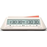 A&amp;A Chess Clock, Digital Chess Timer with 38 Tournament Modes, Stylish Minimalist Design with Rocker, Portable Timer for Chess &amp; Board Games (White)