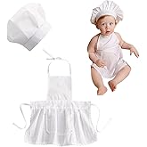 Jastore Newborn Photography Prop Baby Chef Outfits Baby Photo Outfit Baby Chef Costume Chef Hat Apron