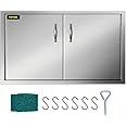 VEVOR Outdoor Kitchen Doors, 34W x 19H Inch BBQ Access Door Stainless Steel, Double Door with Handles Flush Mount for BBQ Island and Outdoor Grilling Station