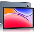 PRITOM TAB12 10 Inch Phone Tablet Android 14, 5Ghz WiFi, Octa-Core, with Leather Case, 128GB, 4G Network Tablet with SIM Card Slot, 8000mAh, HD, BT, Double Box Speakers, Gray