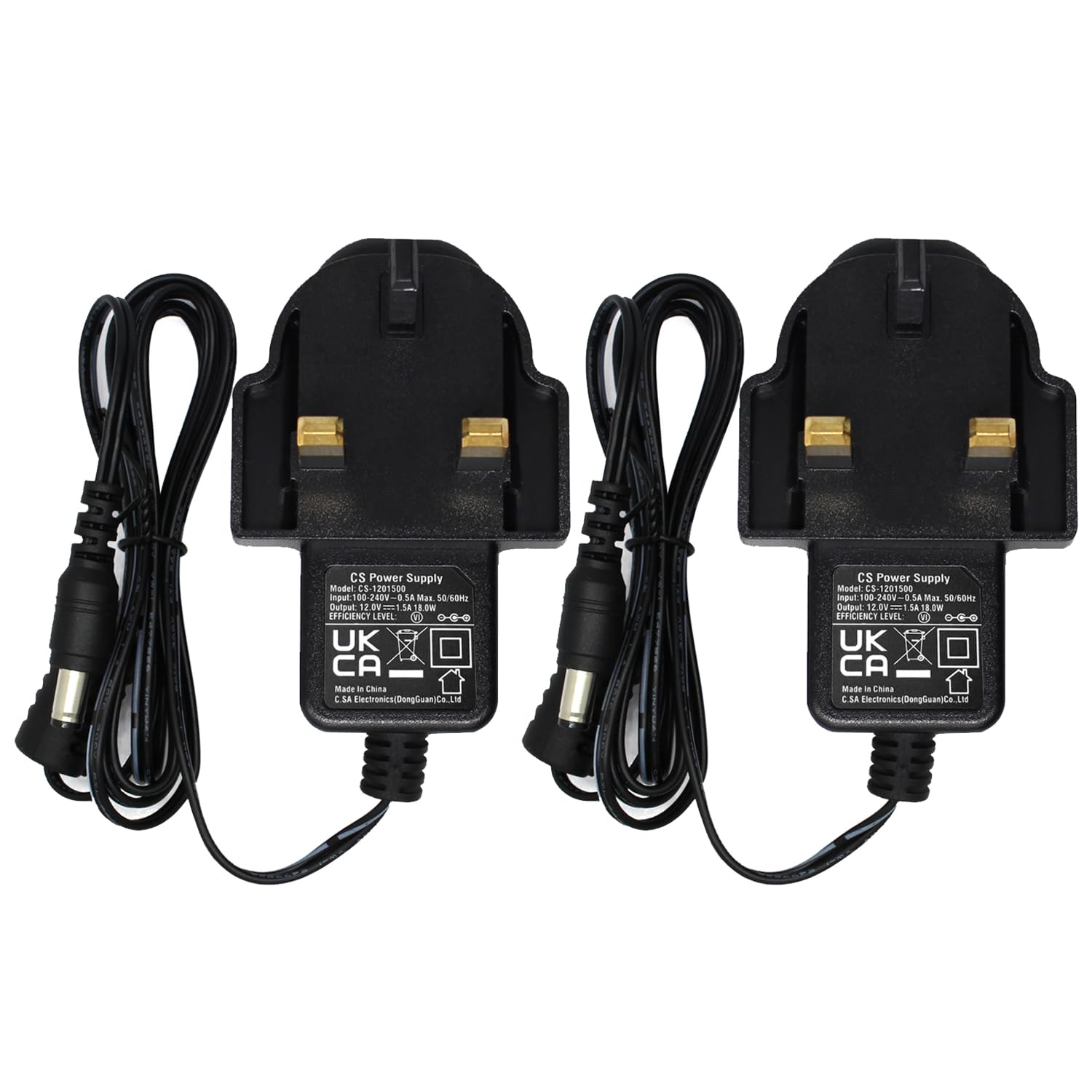 Security-01 2-Pack AC to DC 12V 1.5A Power Adapter Supply, Plug 5.5mm x 2.1mm, for CCTV Camera DVR Router Speaker Led Light Strip