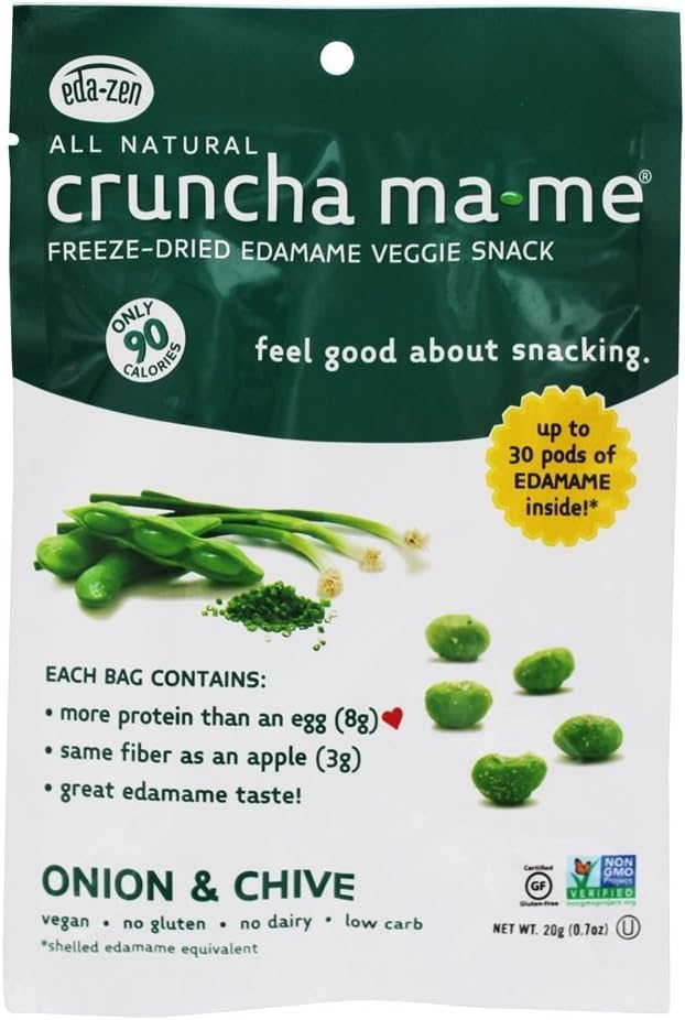 Greenwave Foods - Eda-Zen Cruncha Ma-Me All Natural Freeze Dried Edamame Veggie Snack Onion & Chive - 0.7 oz.