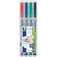 Staedtler Lumocolor Non-Permanent Fine Point Markers, 0.6mm F, Assorted, 4 Count (STD316WP4A6)