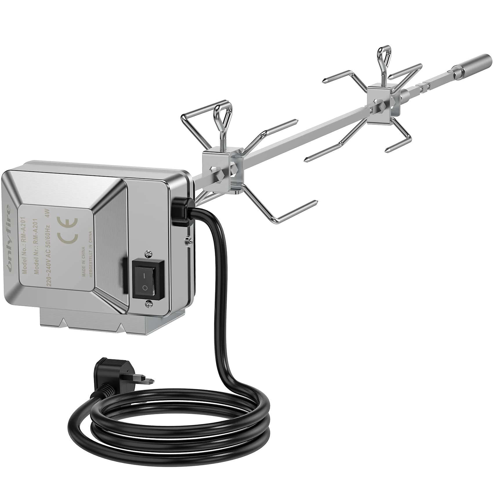 onlyfire BRK-6034 Stainless Steel Grill Rotisserie Kit Fits for Weber Genesis II 200/300 series & Genesis II LX 200/300 series gas grills