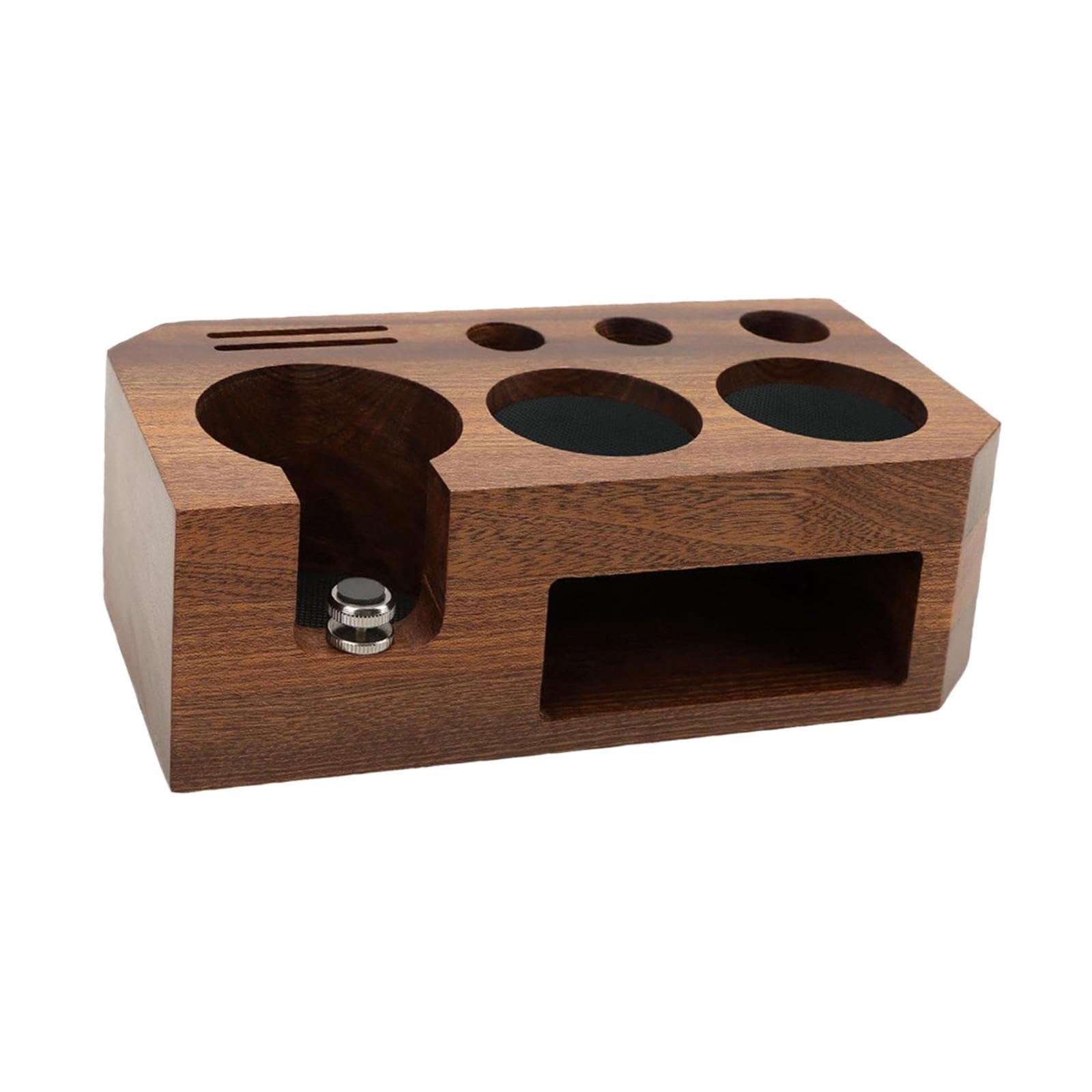 LOVIVER Espresso Tamping Station Wooden Coffee Tamper Station Base Espresso Tamp Stand Universal Coffee Tamper Holder for Shop, fit 58mm