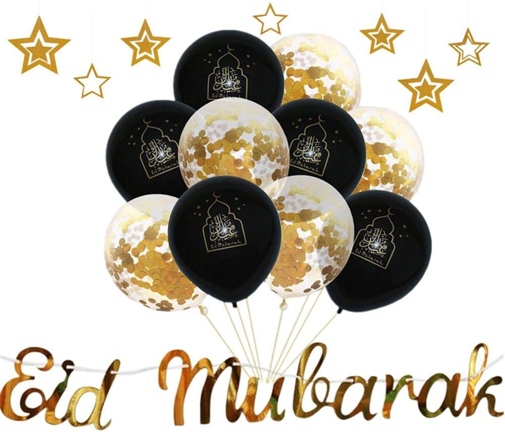Decorative Balloons Party Balloons Ramadan Decorations Eid Mubarak Sequin Balloons Set for Home Party Wedding Decoration