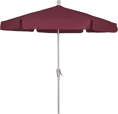 Amazon Com Fiberbuilt Umbrellas Garden Umbrella 7 5 Foot Burgundy Canopy And White Pole Patio Umbrellas Garden Outdoor