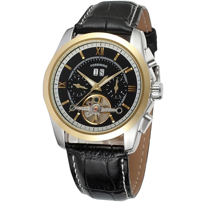 forsining Herren Automatische mechanische wasserdichten Tourbillon Handgelenk Uhren fsg625 m3t4