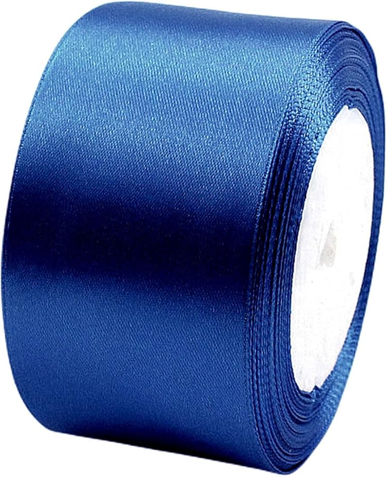 POPOYU Navy Blue Satin Ribbon 50mm Wide 23m Wedding Car Gift Craft Roll