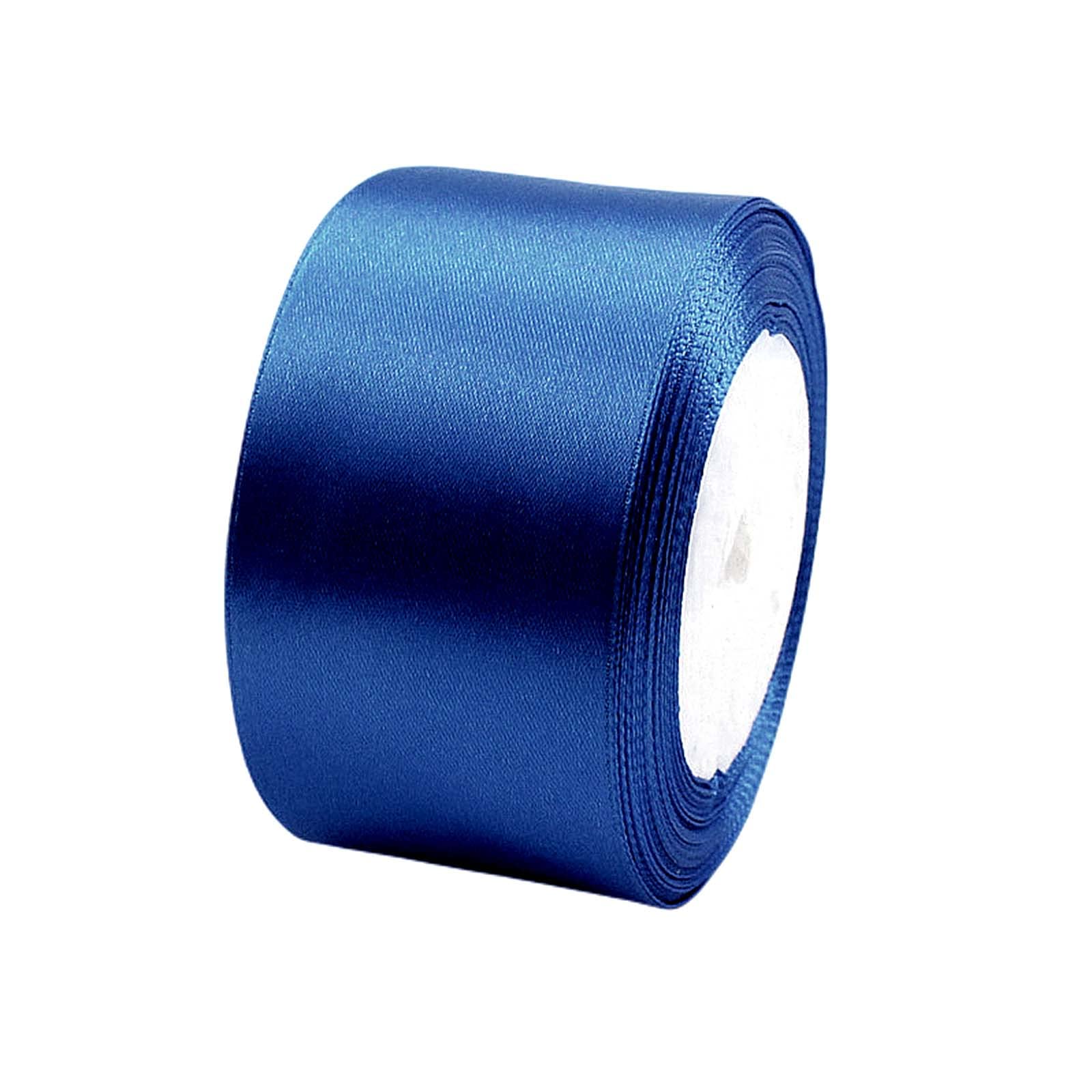 POPOYU 23m Wide Navy Blue Satin Ribbon 50mm for Wedding Car,Large Fabric Ribbon 2 Inch Car Ribbon Thick Baby Blue Ribbon for Crafting,Gift Wrapping,Wedding,Christmas,DIY,Hair Bows,Cake Decorations