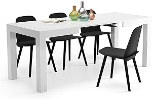 Mobili Fiver, First Extendable Table, High Gloss White, Made in Italy