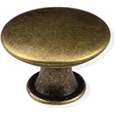Cangder 12 Packs Antique Bronze Kitchen Cabinet Knobs Furniture Cupboard Round Drawer Dresser Knobs Single Hole Drawer Pulls Handles for Closet Wardrobe Door Hardware