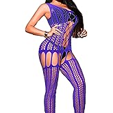 EHSUYAB Women Sexy Fishnet Bodysuit, Hollow Out Body Stocking Sheer Lingerie Full Body Jumpsuits, Going Out Club Rave Outfits