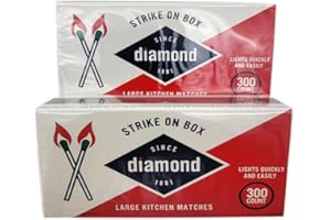 Diamond Greenlight Strike On Box Matches (2 Boxes of 300) Multi Use Candle Fireplace Grill BBQ Kitchen Camping and Many Other Occasions Includes a K&B Merchandise Sticker [Packaging May Vary]