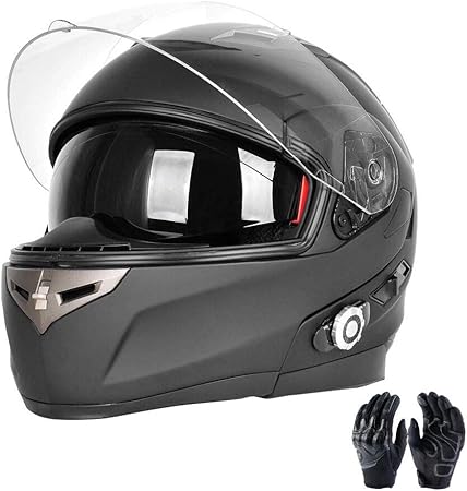 Amazon システムヘルメット ブルートゥース付き フルフェイスヘルメット フリップアップヘルメット バイクヘルメット ハンズフリー通話 Gps 音楽再生 Fmなどに対応 スピーカー イヤホン付き ブラック L 頭囲 57cm 58cm 手袋 インナー パッド 車 バイク