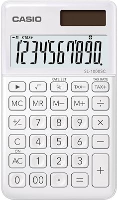 SL-1000SC-WE - Calculadora, 0,9 x 7,1 x 12 cm, branco