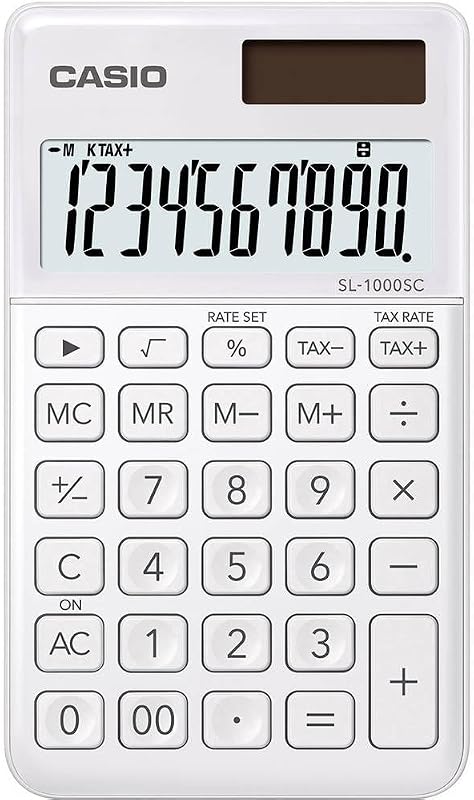 SL-1000SC-WE - Calculadora, 0.9 x 7.1 x 12 cm, color blanco