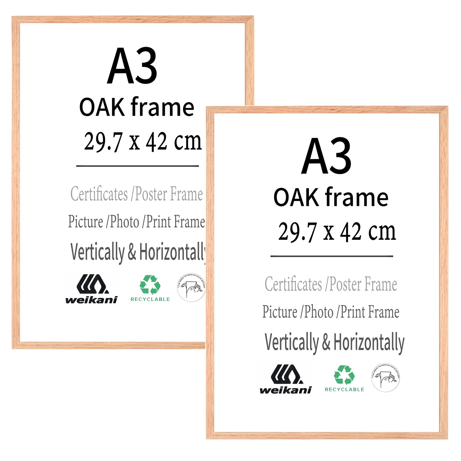 Weikani A3 OAK Wood Picture Frame Picture Frame,2