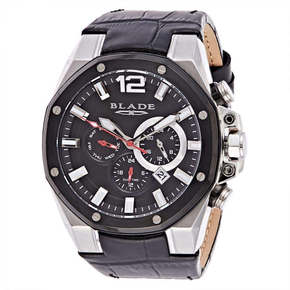Buy BLADE Analogue Leather Watch for Men 303503GNNN, Black Online