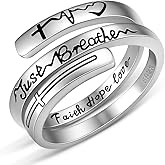 Fenthring Just Breathe Ring for Women Sterling Silver Hope Rings Just Breathe Jewelry Faith Hope Love Encouragement Inspirational Gifts Size 7