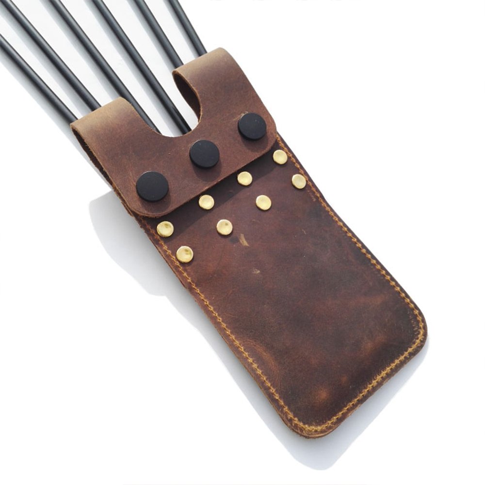 ZSHJG Archery Pocket Arrow Quiver Lightweight Hip Pocket Quiver Belt Waist Quiver for 6 Arrows Storage (Brown)