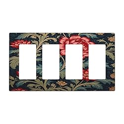 Tewujay Red Floral with Green Blue Leafy 4 Gang