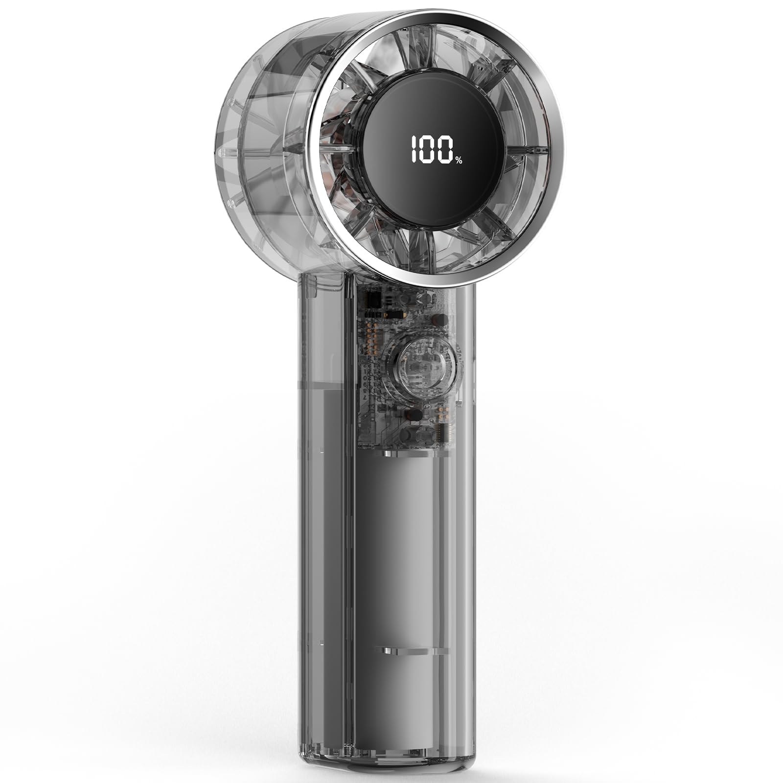 TriPole Portable Handheld Fan, High Speed 1-100 Adjustable Turbo Wind, 4000mAh Battery USB Rechargeable Mini Personal Fan with Digital Display, Powerful Small Hand Held Fans for Outdoor Travel, Black